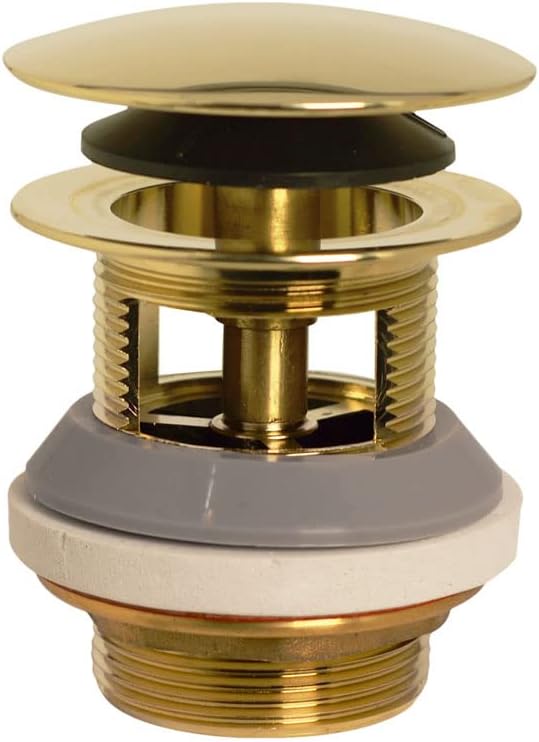 Westbrass D98LTBPA-01 Integrated Overflow Drain 1-1/2 in. NPSM Coarse Thread Tip-Toe Mechanism with PVC Adapter, Polished Brass