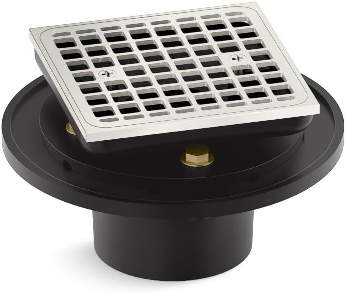 KOHLER K- 22673-SN SQUARE DESIGN TILE-IN SHOWER DRAIN, Vibrant Polished Nickel