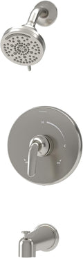 Symmons Elm Single Handle Wall Mounted Tub and Shower Trim Kit with Diverter Lever in Satin Nickel (Valve Not Included) - 5592STN15TRM