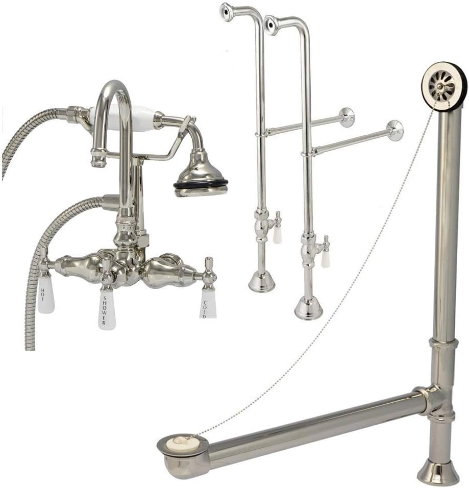 Vintage Tub & Bath Clawfoot Tub Freestanding Gooseneck Faucet Set