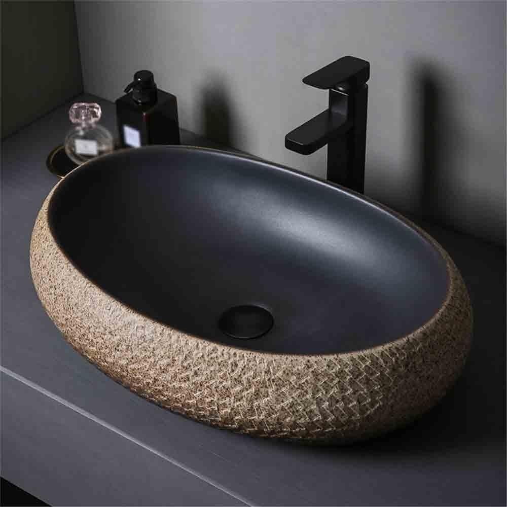 Bathroom Sinks Small Countertop Basin Spiral Washbasin Household Bathroom with Accessories Console Sinks(