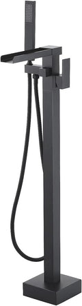 Freestanding Tub Faucet Matte Black: ALEASHA High Flow Max 6.74 GPM Free Standing Tub Filler - Brass Modern Floor Mount Bathtub Faucet with Handheld Shower, for the Ultimate Elegant SPA Experience