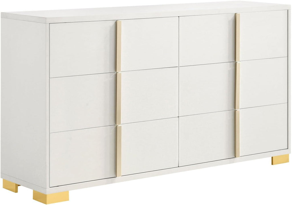 HomeStock Elegant Escape 5-Piece Eastern King Bedroom Set White