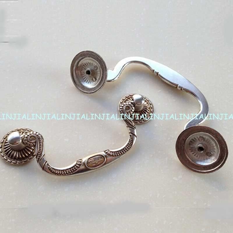 Southst 96mm Vintage Shaky Handles Antique Silver Drawer Cabinet Bedside Table Furniture Door Handles Pulls Knobs 8811