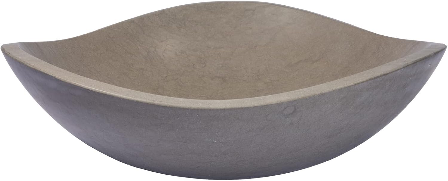 Eden Bath Round Freeform Vessel Sink, Honed Molly Gray Marble - Stylish Bathroom Sink