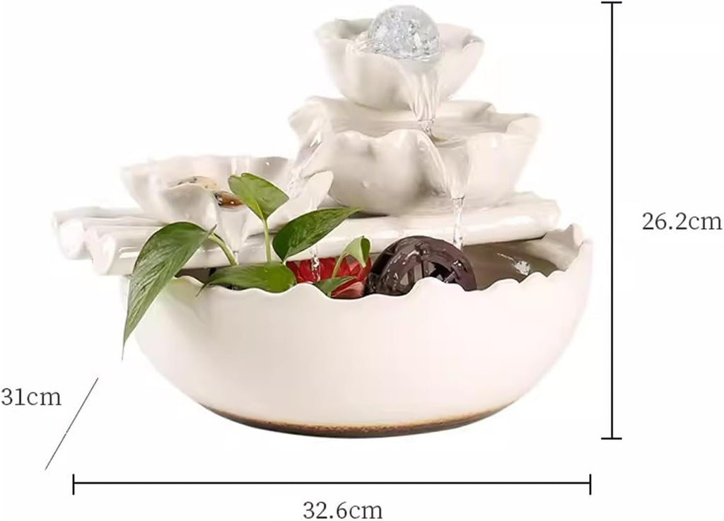 Indoor Fountains Décor Flowing Water Attracting Wealth Decoration Home Fountain Desktop Gift Relocation Ceramic Desktop Decoration Desktop Fountain Tabletop Water Fountain