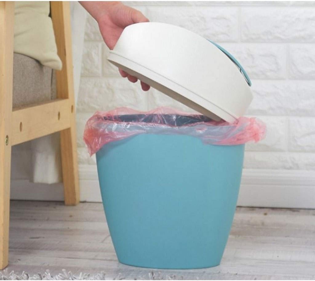 Long Handle Toilet Brush and Trash Can with Lid Set Toilet Brush and Trash Can Ideal for Bathroom Storage and Cleaning Toilet Brush and Holder (Color : Blue A) (Gray a)