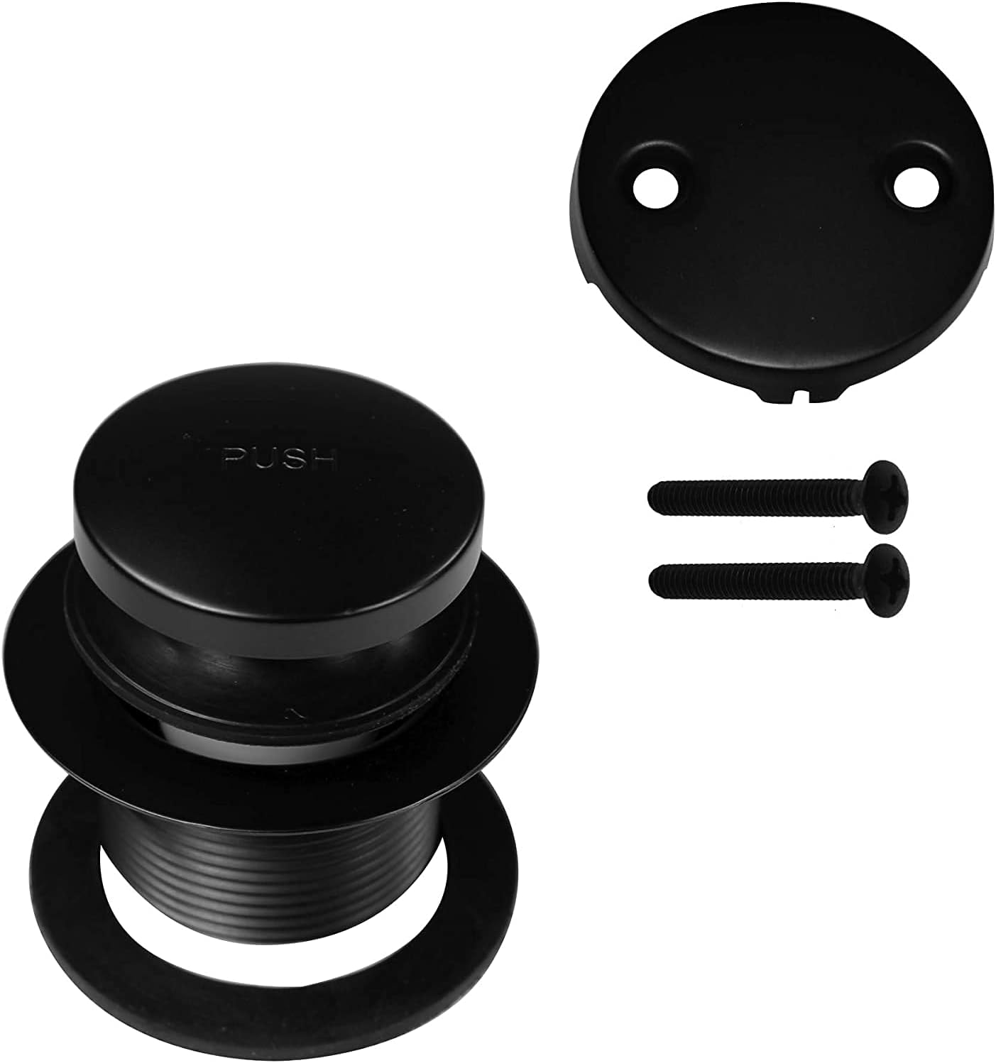 Westbrass 7931817-DC-62 22' Direct Connect 17 Gauge Brass Waste and Overflow with Tip-Toe Drain Trim, Matte Black