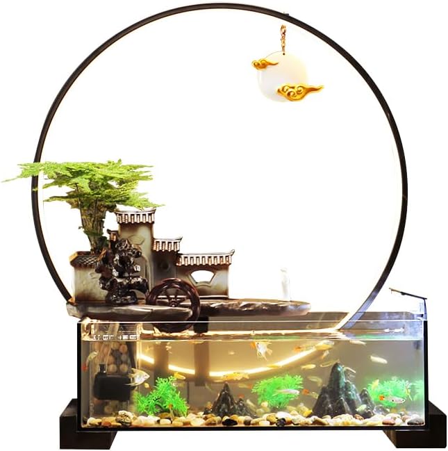 Tabletop Fountains Fish Tank Water Ornaments Living Room Household Circulating Water Fountain Creative Decoration Office Desktop Water Fountain Table Top Fountains Indoor