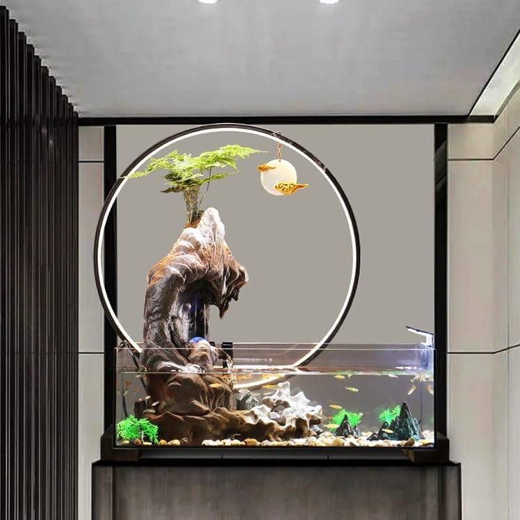Water Fountains Indoor Living Room Water Ornaments TV Cabinet Circulating Water Rockery Landscaping Desktop Fish Tank Office Porch Decoration Tabletop Fountain