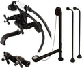 Kingston Brass CCK225ORB Vintage Wall Mount Clawfoot Tub Faucet Package with Supply Line, Oil Rubbed Bronze