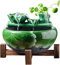 Indoor Waterfall Fountain Feng Shui Ornament Ceramic Desktop Fish Tank Tabletop Fountain Water Feature Office Decor,M