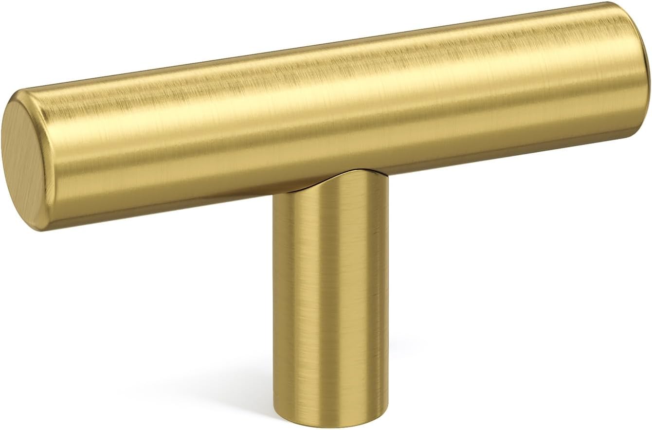 goldenwarm 200 Pack Gold Cabinet Knobs Brushed Brass Cabinet Knobs Gold Dresser Hardware Single Hole Pull Handles for Kitchen Cupboard Doors Closet Hardware 2in Overall Length
