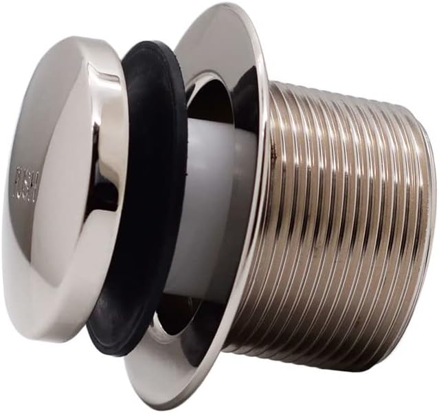 Westbrass A326-05 22-1/2' Brass Bath Waste & Overflow Assembly with Tip-Toe Drain Plug and 2-Hole Faceplate, Polished Nickel