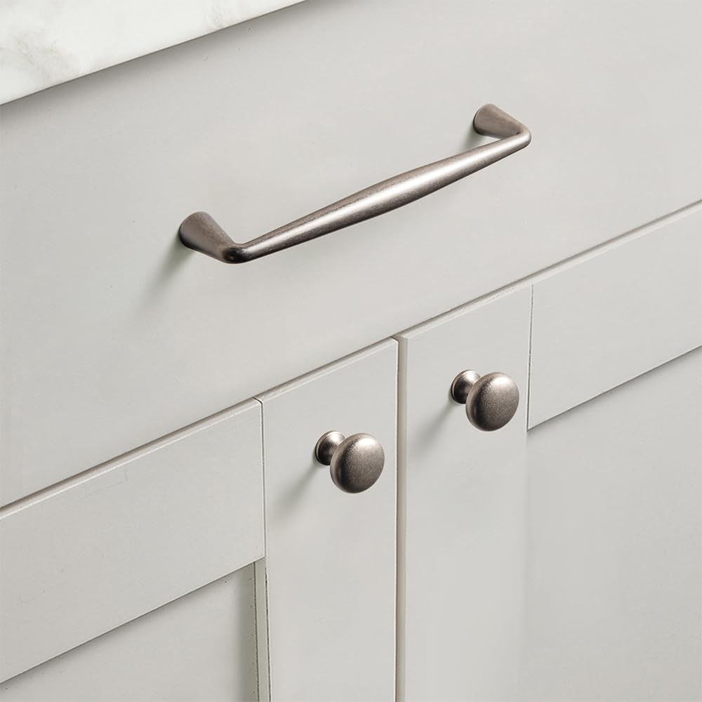 Goo-Ki Antique Sliver Zinc Alloy Cabinet Handles - 10''(256mm) Hole Center Affordable Luxury Cabinet Pull Hardware for Bedroom, Kitchen, 6 Pack……