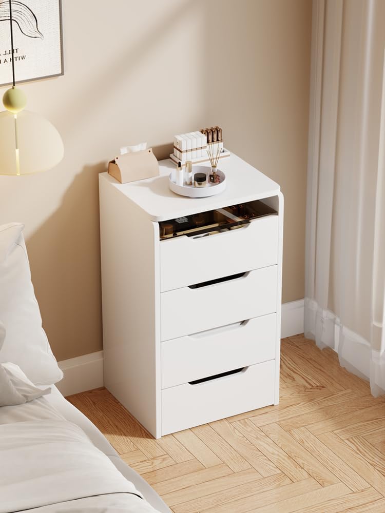 3 in 1 Vanity Desk with Plip Top Mirror and Lights, 18.9' Small Make Up Vanity Set with Visible Glass Desktop,Compact Makeup Vanity with 3 Drawers,Dressing Table for Bedroom,White