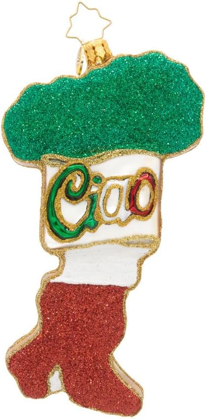 Christopher Radko Hand-Crafted European Glass Christmas Tree Decorative Ornament, Italian Charm