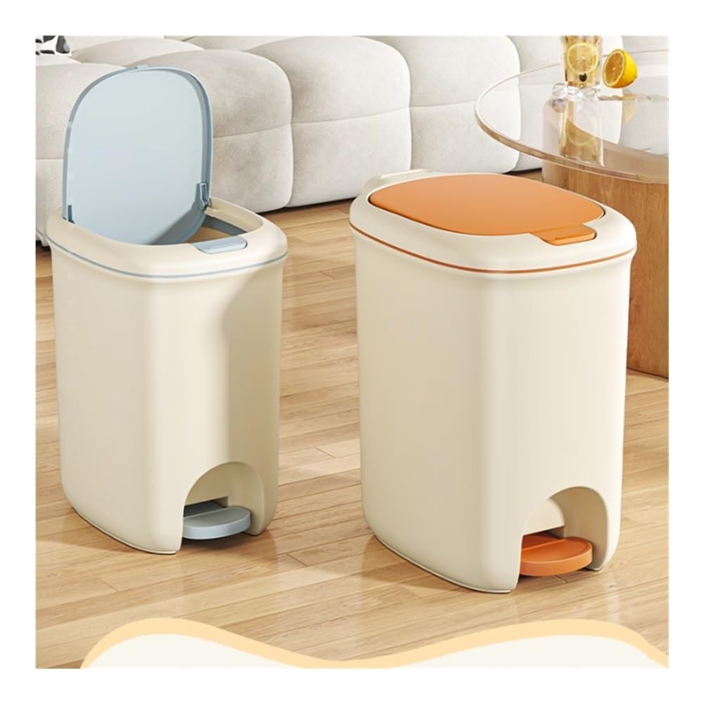 Kitchen Trash Can Large Capacity Foot Pedal Trash Can with Lid for Kitchen, Living Room, Bathroom(Blue,12L)