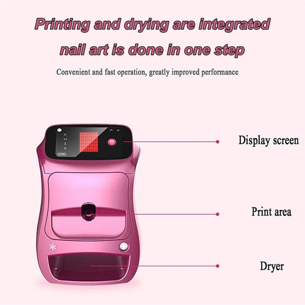 Automatic Smart 3D Nail Art Printer - Portable Mini Machine, Digital Mobile Nail Painting, Control via Free App - Perfect for Home Beauty & Personal Care for Girls