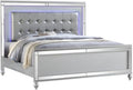 Sterling King 5 PC LED Bedroom Set Made with Wood in Silver Color