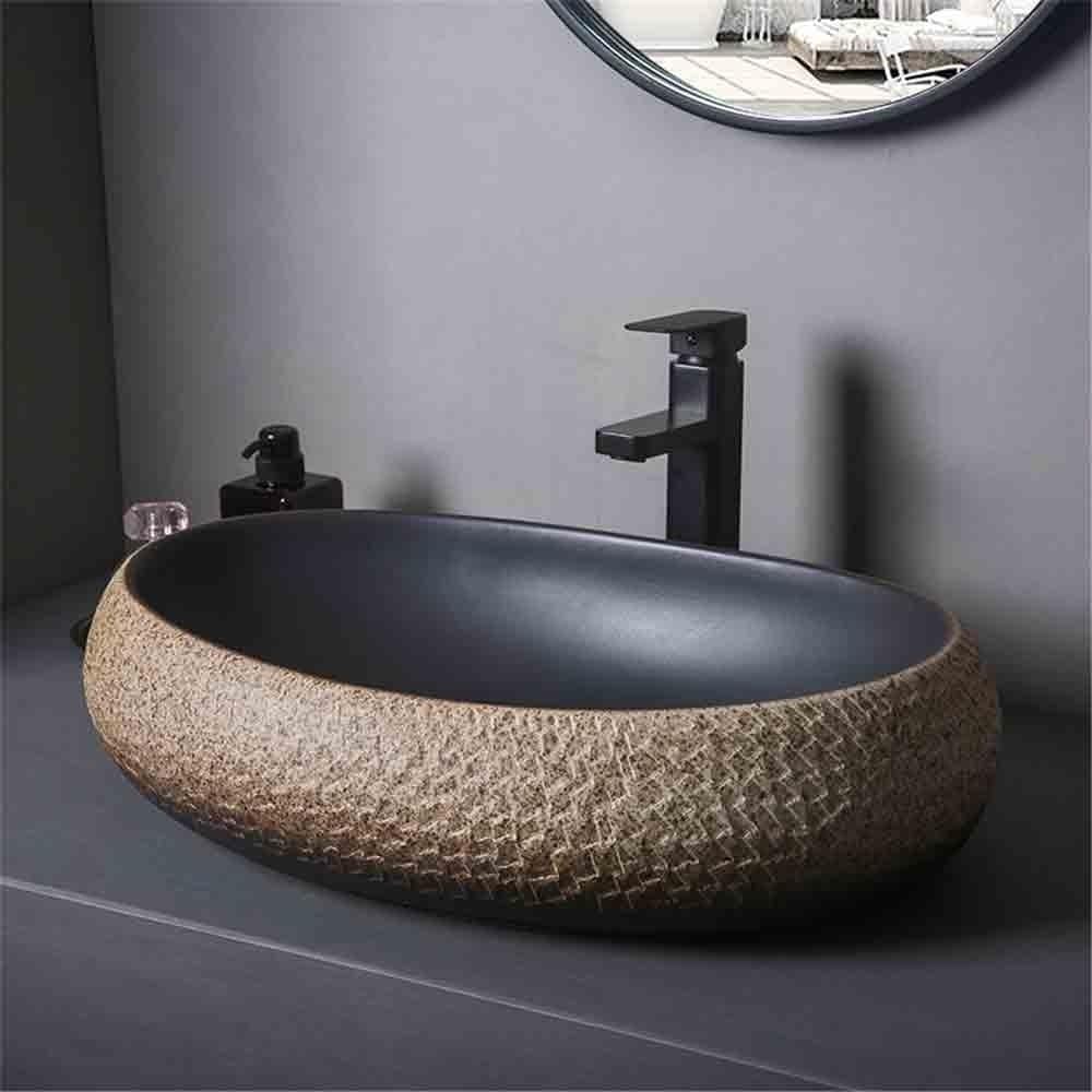 Bathroom Sinks Small Countertop Basin Spiral Washbasin Household Bathroom with Accessories Console Sinks(