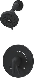 Symmons Elm Single Handle Wall Mount Shower Trim Kit with Integral Volume Control in Matte Black (Valve Not Included) - S5591MB15TRM