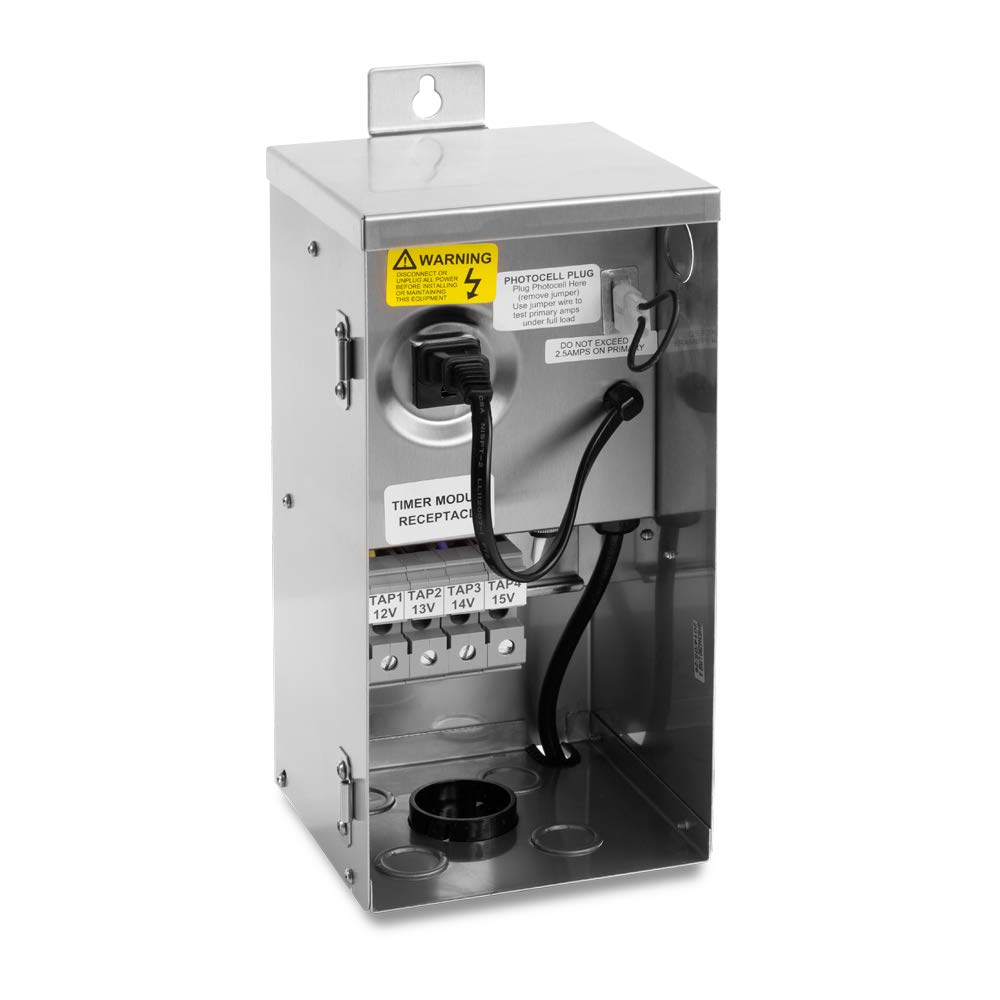 VOLT 300W Multi-Tap Low Voltage Transformer with Timer/Photocell for Landscape Lighting