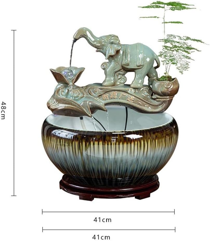 Desktop Fountain Ceramic Fish Tank Tabletop Fountain for Indoor and Home Decoration Table Desk Office Patio