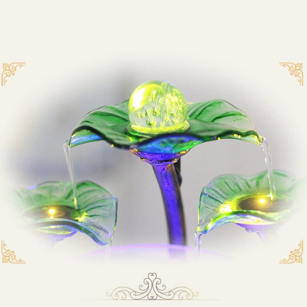House Decorative Items Desktop Fountain Ceramic Water Fountain with Light Ring Living Room Desktop Water Ornaments Fish Tank Tabletop Waterfall Fountain,A
