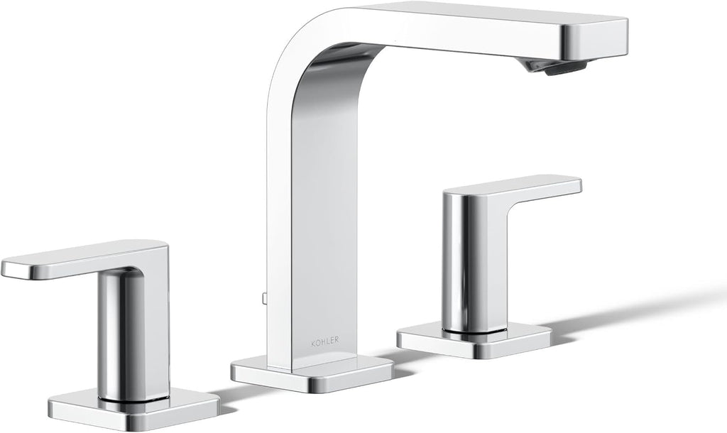 Kohler K-23484-4K-CP Parallel Widespread Bathroom Sink Faucet, 1.0 GPM, Lever Handles, Polished Chrome