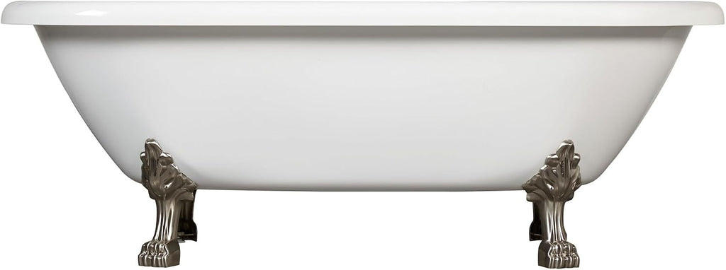 Signature Hardware 479956 Audrey 59' Acrylic Clawfoot Tub with Integrated Overflow, Lion Paw Feet and Tap Deck - Less Drain Assembly