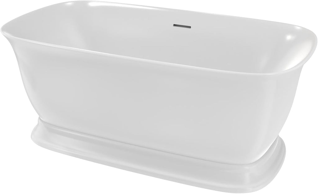 Ascend 59 in. L x 31-1/2 in. W x 23-5/8 in. H Freestanding Acrylic Bathtub, Chrome Drain