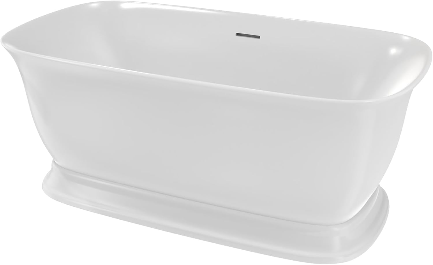 Ascend 59 in. L x 31-1/2 in. W x 23-5/8 in. H Freestanding Acrylic Bathtub, Chrome Drain