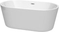 Carissa 60 inch Freestanding Bathtub in White with Polished Chrome Drain and Overflow Trim