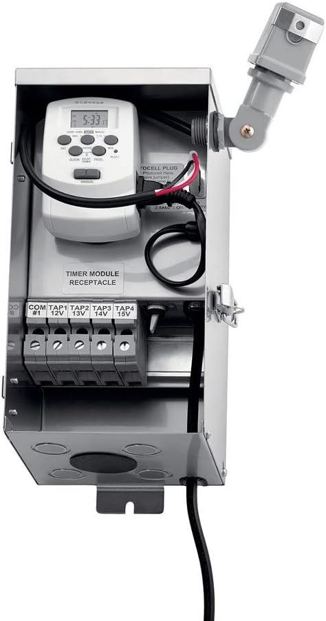 Kichler Contractor Series 300W Transformer in Stainless Steel, Low Voltage Outdoor Power Supply, 15CS300SS