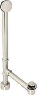 Westbrass 22-1/2' Twist & Close Bath Waste & Overflow with No-Hole Faceplate, Polished Nickel, D3221HK-05