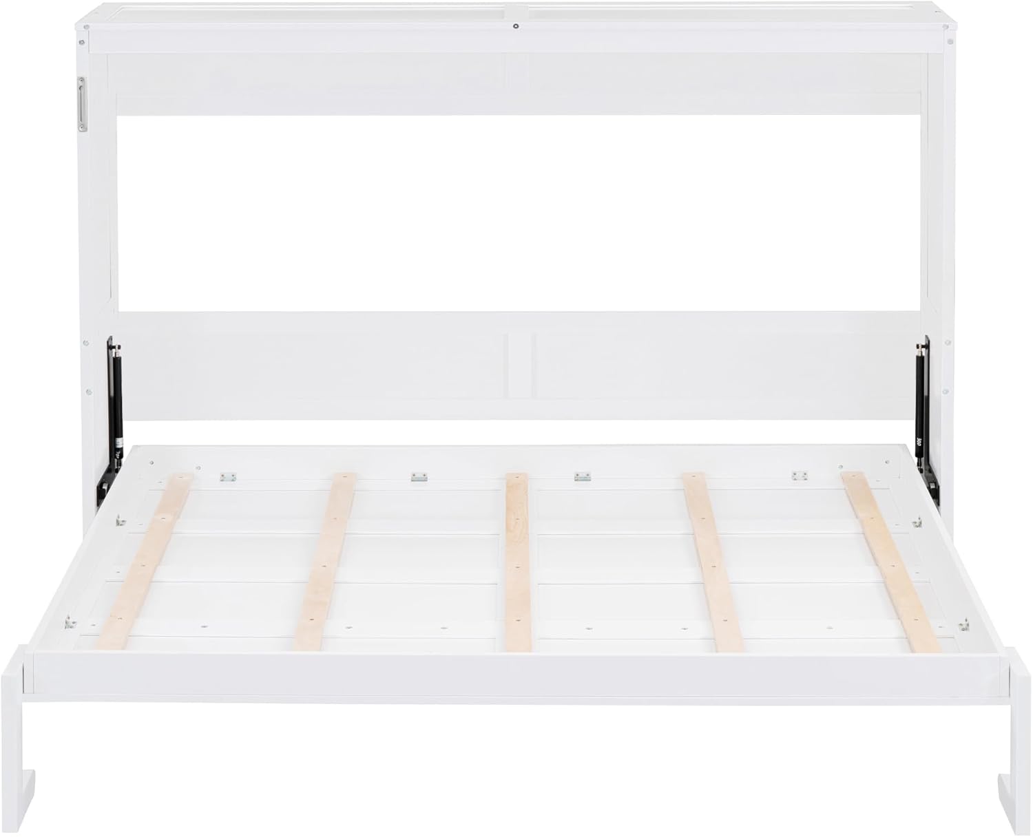 Merax Modern Farmhouse Solid Wood Murphy Bed Chest/Space Saving/Wood Slat Support/Full,White