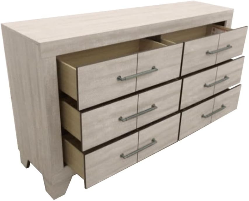 Best Quality Furniture 4 Piece Bedroom Set in Rustic Gray Oak Wood in Queen