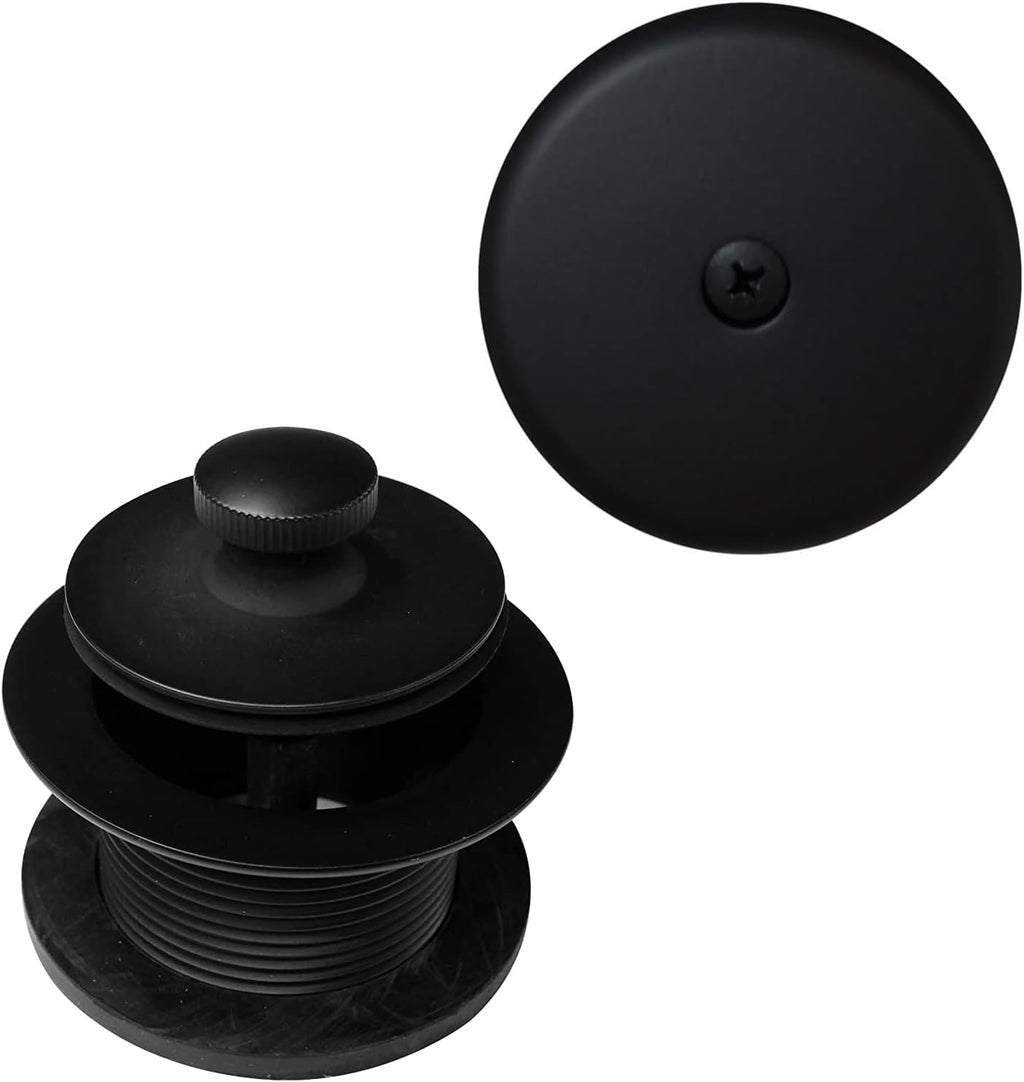Westbrass D49721-4-62 1-1/2' Bath Waste & Overflow Assembly with Pull Drain Stopper and One-Hole Faceplate Top Elbow - Sch. 40 PVC, Matte Black (4-Pack)