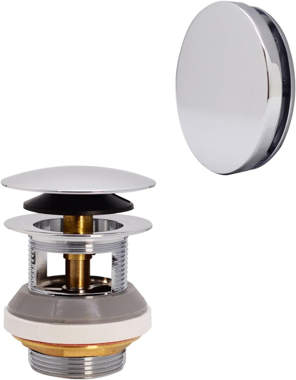 Westbrass D980LTBAA-26 Integrated Overflow Drain Trim Kit with Illusionary No-Hole Overflow and PVC Adapter, Brass, Polished Nickel