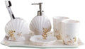 Countertop Organizer for Bathroom 6 Pieces Bathroom Accessories Complete Set Vanity Countertop Accessory Lotion Dispenser Home Decor