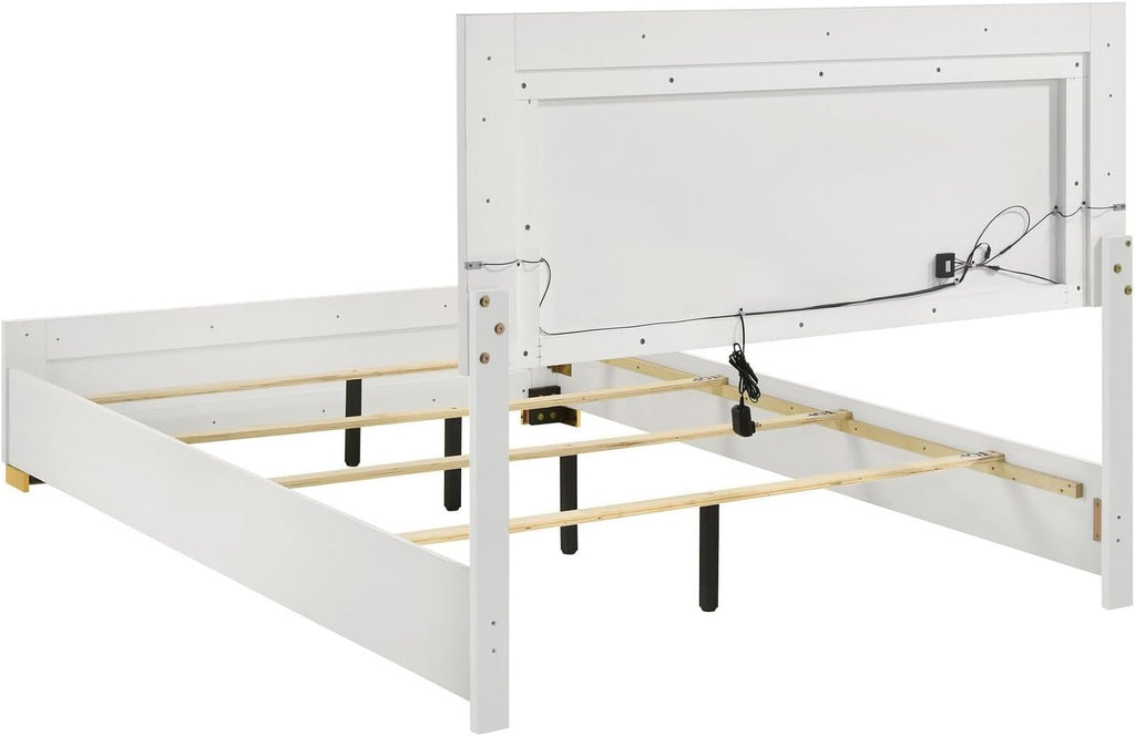 HomeStock Elegant Escape 5-Piece Eastern King Bedroom Set White