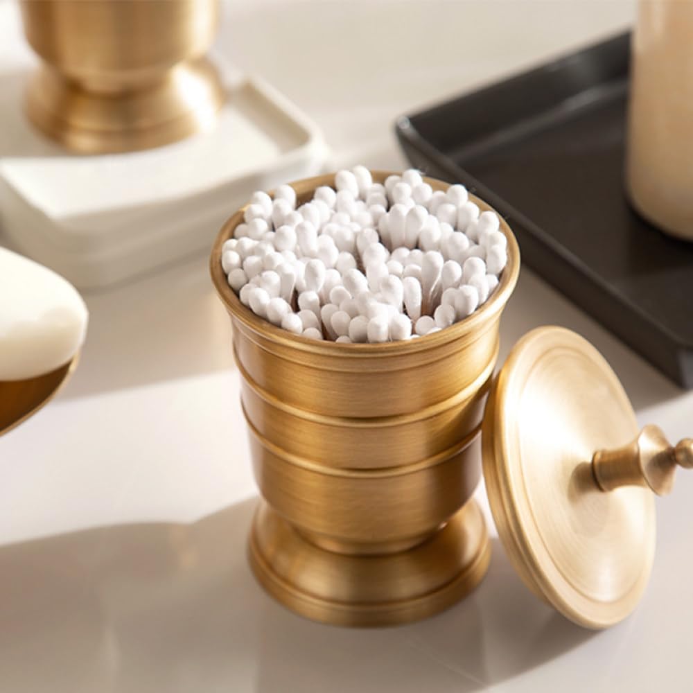 Bathroom Accessories Set Countertop 5 Pcs, Toothbrush Holder & Cup, Soap Dispenser,Soap Dish, Storage Can, Antique Bronze,soap Holder