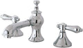 Kingston Brass KC7061BAL Widespread Lavatory Faucet with Brass Pop-Up, 5-5/8 inch In Spout Reach, Polished Chrome