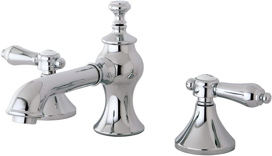 Kingston Brass KC7061BAL Widespread Lavatory Faucet with Brass Pop-Up, 5-5/8 inch In Spout Reach, Polished Chrome