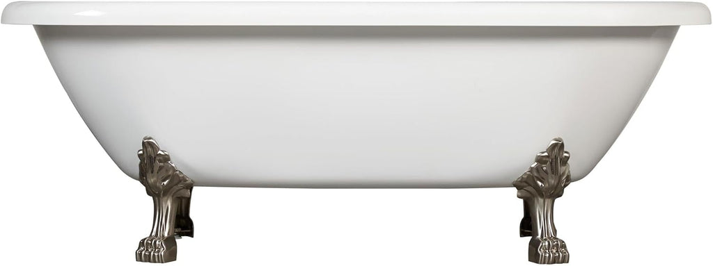 Signature Hardware 479955 Audrey 59' Acrylic Clawfoot Tub with Integrated Overflow, Lion Paw Feet and Tap Deck - Less Drain Assembly