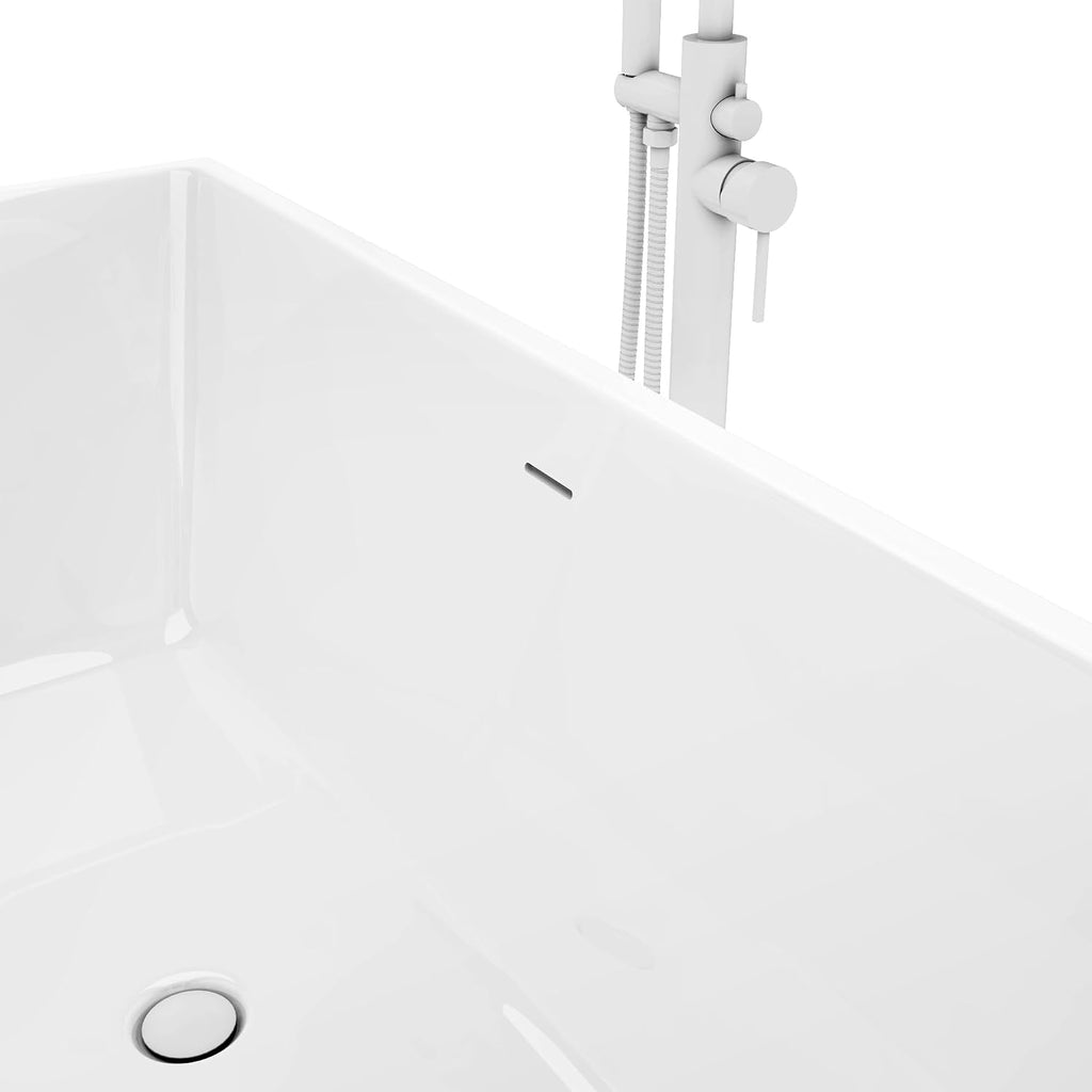 DreamLine Allure 66 7/8 inch L x 31 1/2 inch W x 22 7/8 inch H Freestanding Acrylic Bathtub with Oil Rubbed Bronze Drain