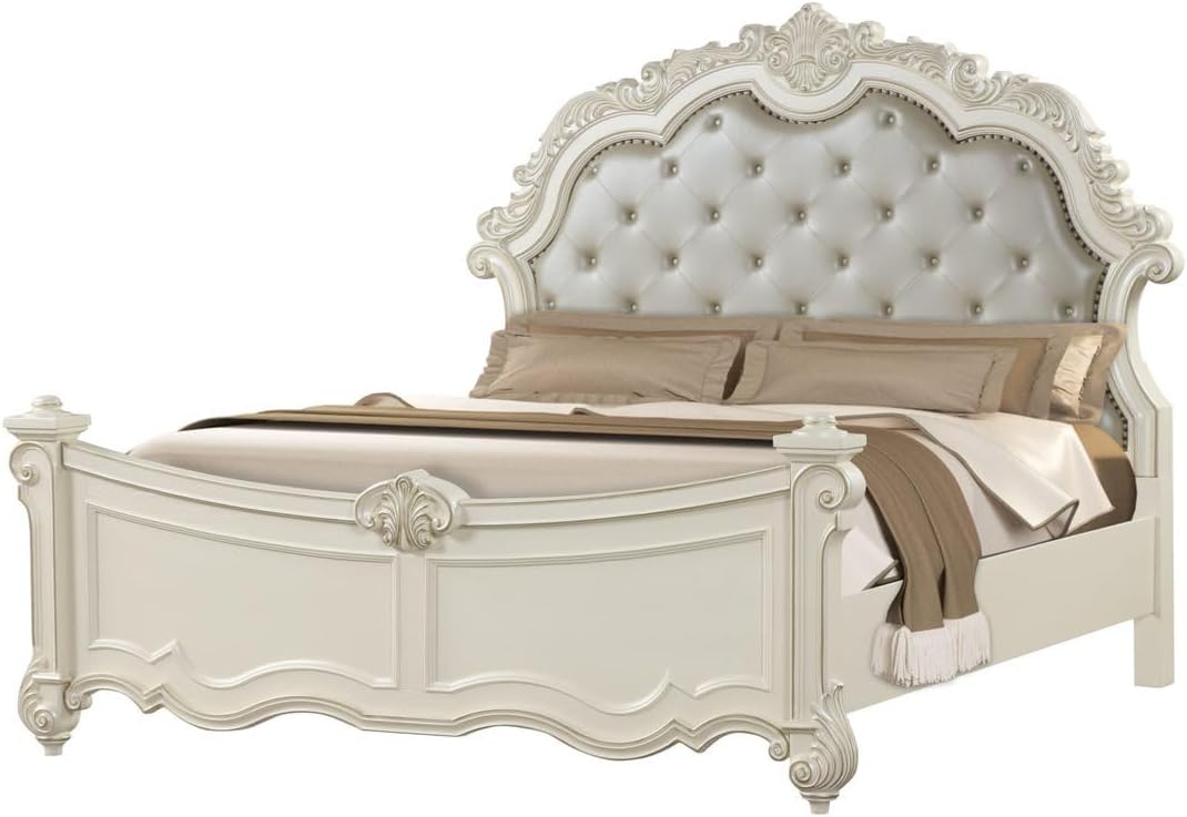 First of a Kind Melrose White King 5 Piece Bedroom Set