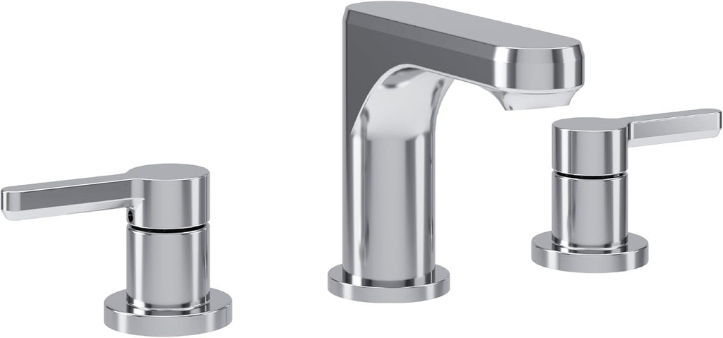 Symmons Solarity Two Handle Widespread Bathroom Sink Faucet with Push Pop Drain in Polished Chrome