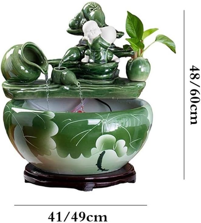 Easy Install Tabletop Fountain Ceramic Fish Tank Desktop Landscaping for Indoor and Home Decoration(XL)